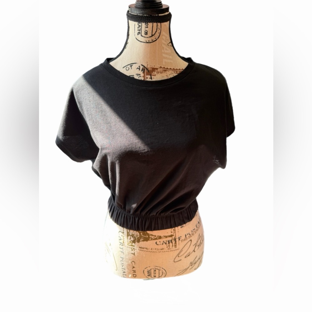 Zara Smocked Waist Cropped Blouse